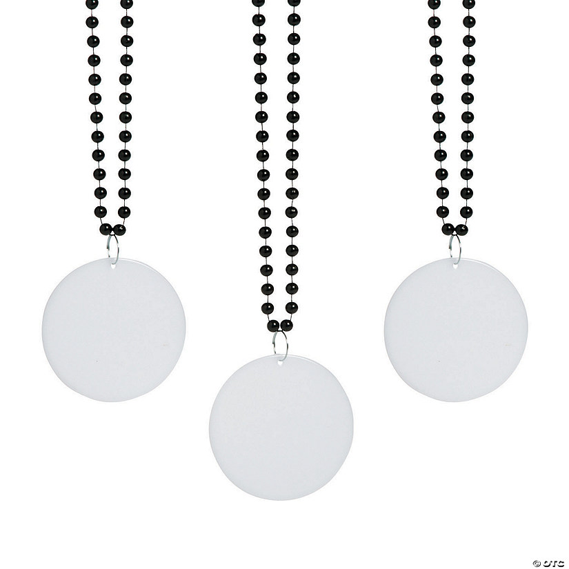 32" Bulk 150 Pc. Black Bead Necklaces with Round Discs Image