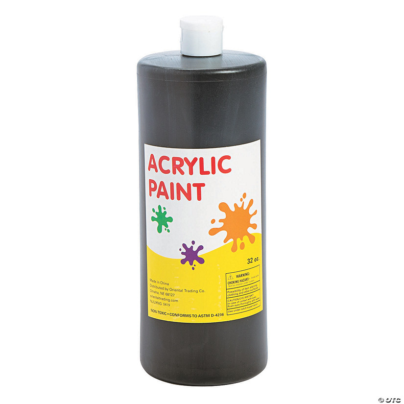 32oz. Washable Black Acrylic Paint