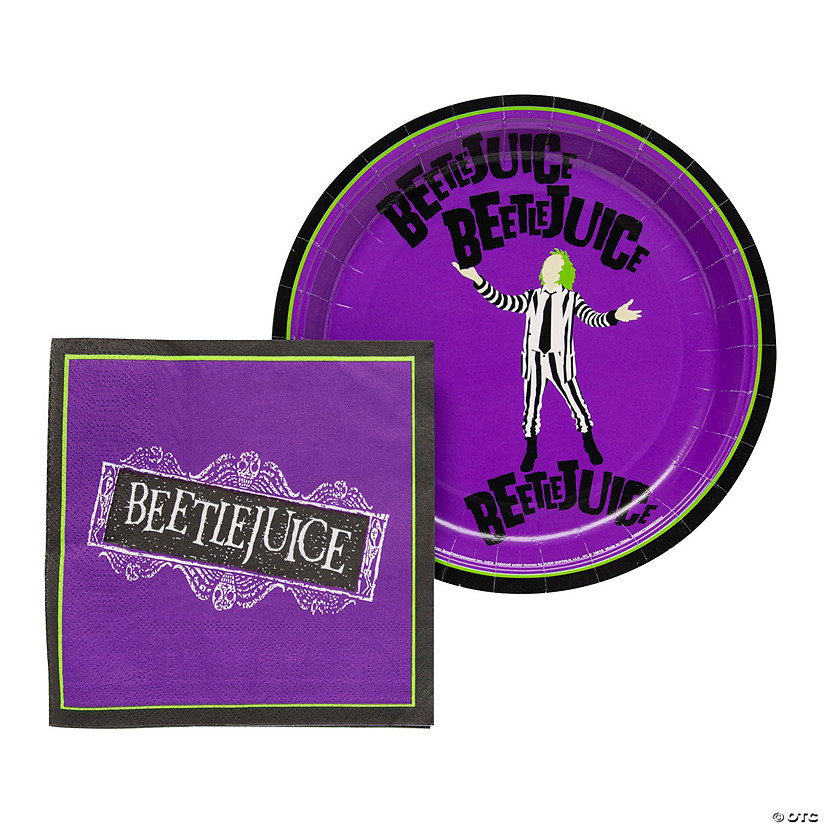 32 Pc. Beetlejuice Party Disposable Tableware Pack for 16 Guests Image