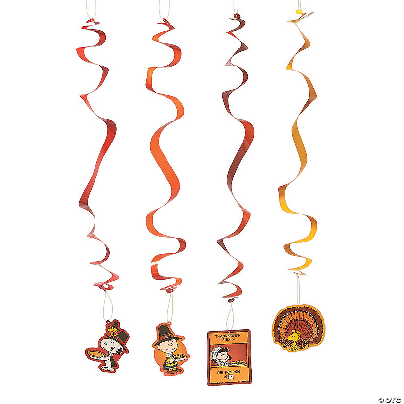 32" Peanuts&#174; Thanksgiving Hanging Swirl Decorations - 12 Pc. Image