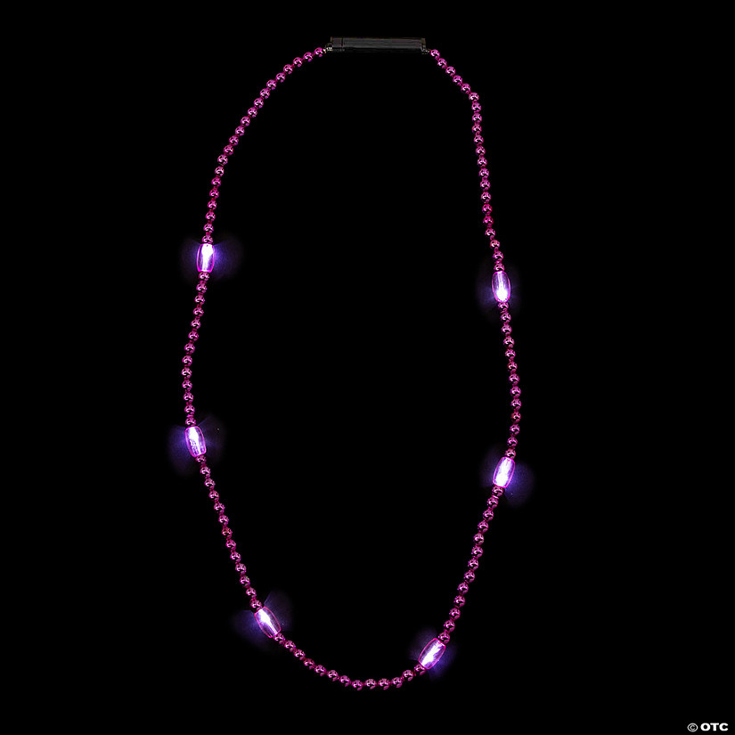 33" Light-Up LED Plastic Beaded Breakaway Necklaces &amp;#8211; 6 Pc. Image