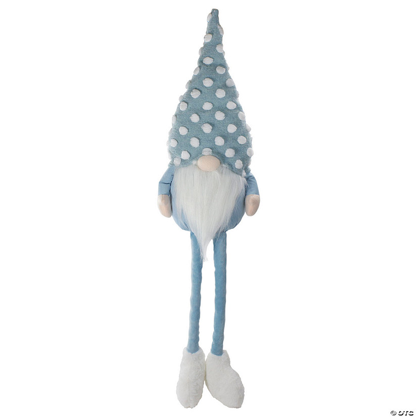 34" Sitting Spring Gnome Figure with a Polka Dot Hat and Legs Image