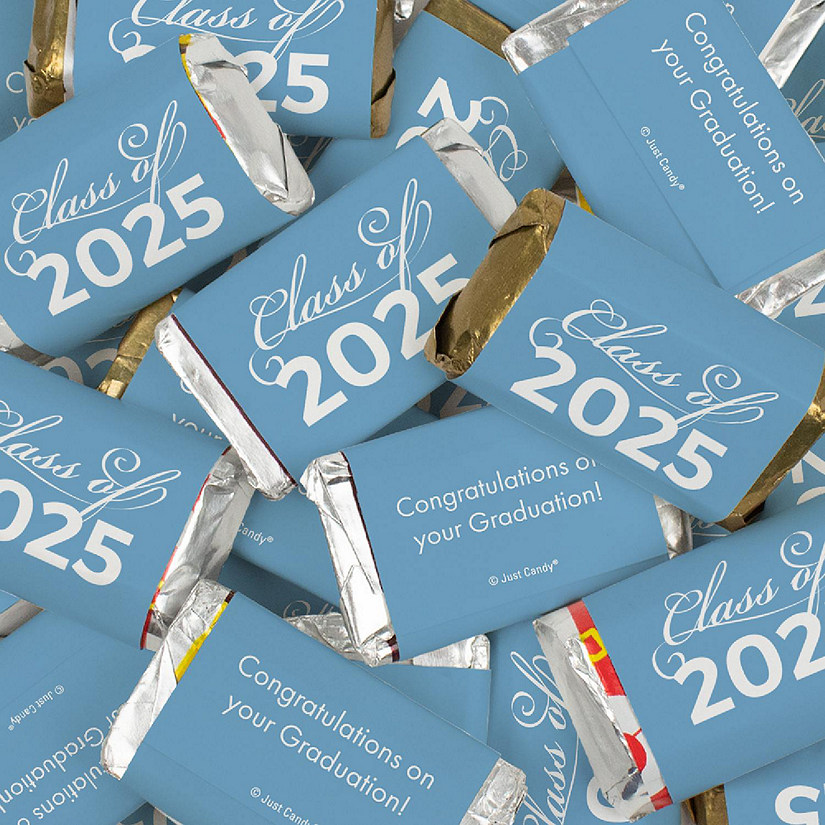 34ct Light Blue Graduation Wrapped Assorted Chocolate Miniatures Image