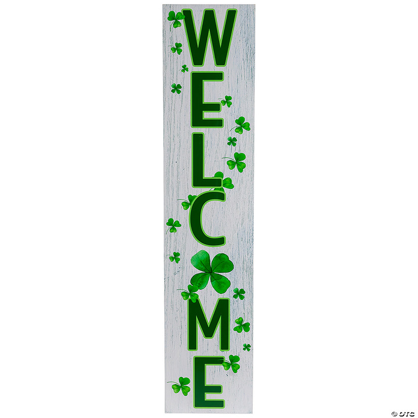 35.75" Shamrocks "Welcome" St. Patricks Day Wall Sign Image