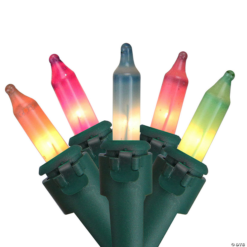35 Count Pastel Multi-Color Mini Easter Light Set  7ft Green Wire Image