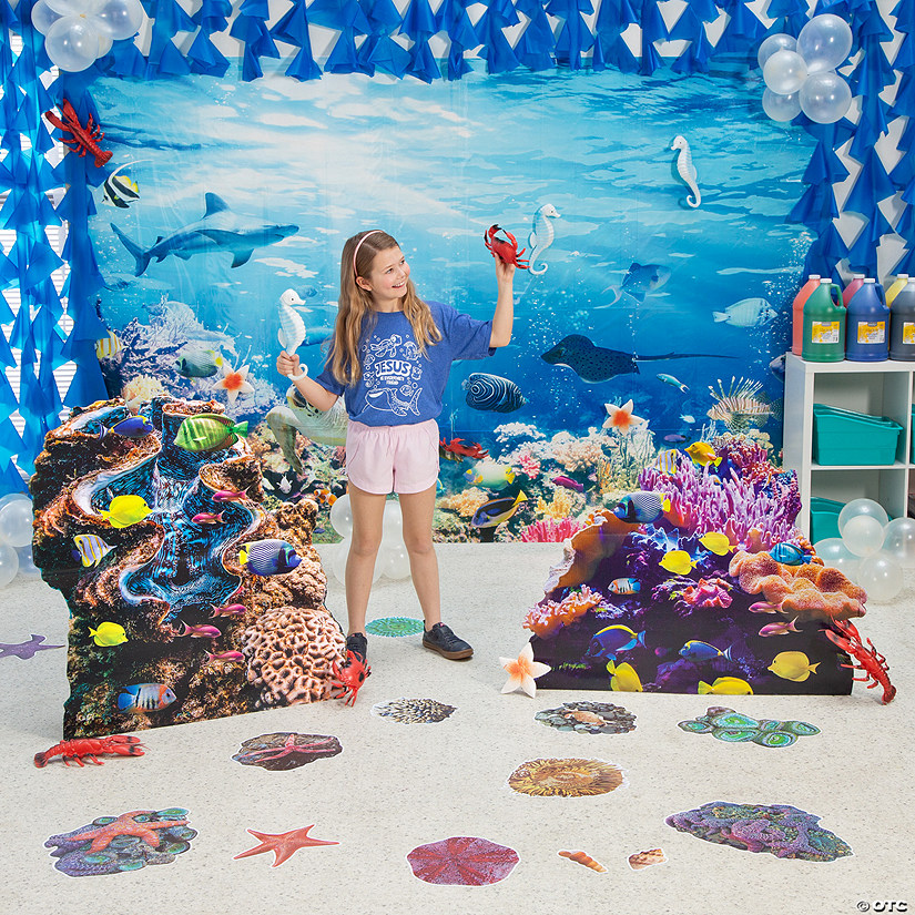 35 Pc. Under the Sea VBS Realistic Scene Decorating Kit Image