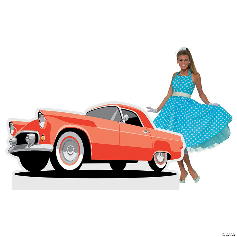 35" Rockin&#8217; 50s Vintage Car Cardboard Cutout Stand-Up Image