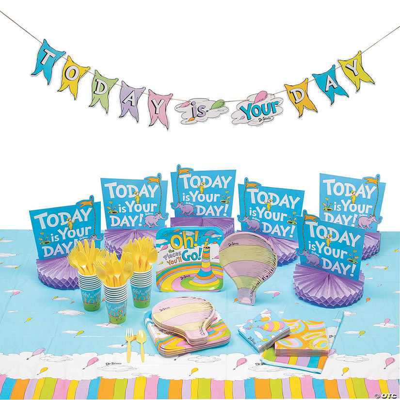 351 Pc. Dr. Seuss&#8482; Oh, the Places You&#8217;ll Go Tableware Kit for 24 Guests Image