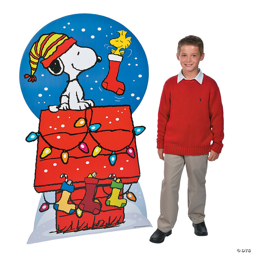 36 1/4" x 5 Ft. Peanuts&#174; Christmas Snoopy & Woodstock Cardboard Cutout Stand-Up Image