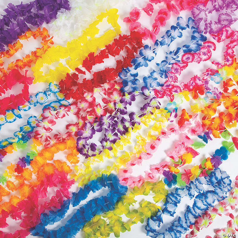 36" - 42" Mega Bulk 200 Pc. Fancy Polyester Lei Assortment Image