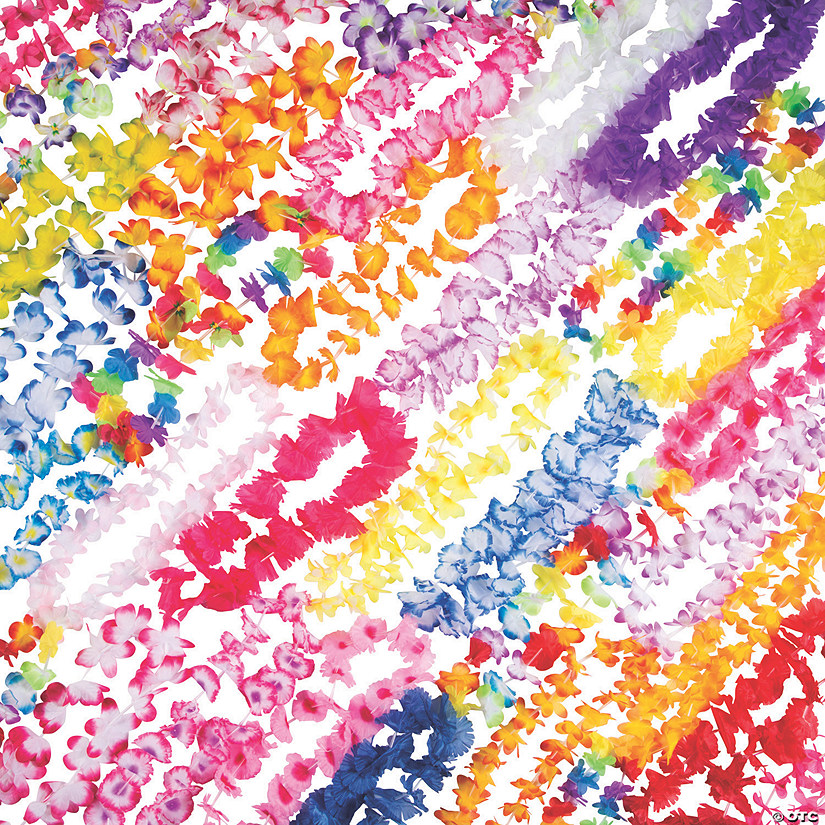 36" - 42" Super Bulk 100 Pc. Fancy Polyester Lei Assortment Image
