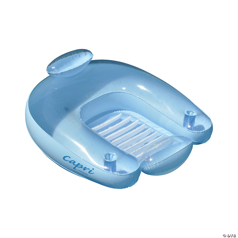 36.5" Inflatable Capri Transparent Light Blue Swimming Pool Chair Float Image