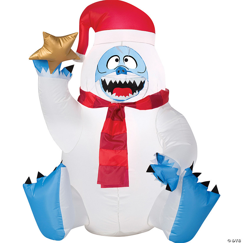 36" Blow Up Inflatable Rudolph the Red Nosed Reindeer<sup>&#174;</sup> Sitting Bumble&#8482; Holding Star Outdoor Yard Decoration Image