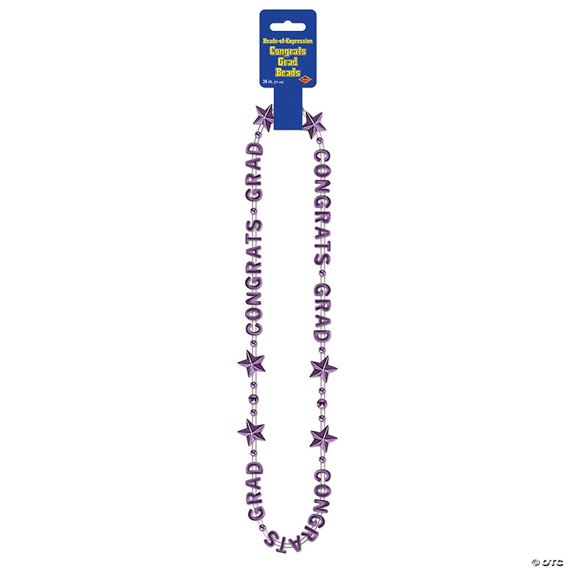 36" Congrats Grad Mardi Gras Beads Image