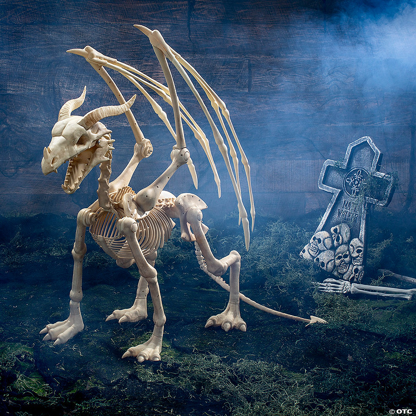 36" Dragon Skeleton Halloween Decoration Image