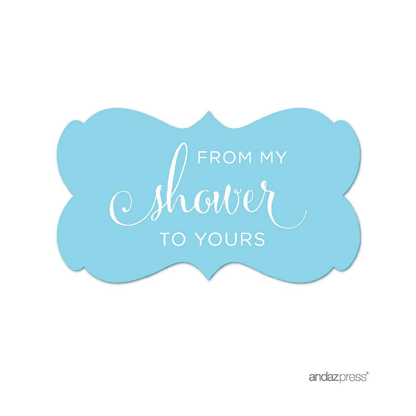 36 From My Shower Baby Blue Frame Labels Image