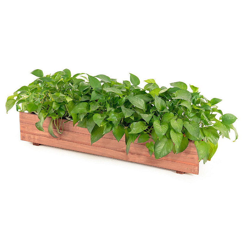 36 Inch Wooden Flower Planter Box Garden Yard Decorative Window Box Rectangular Image