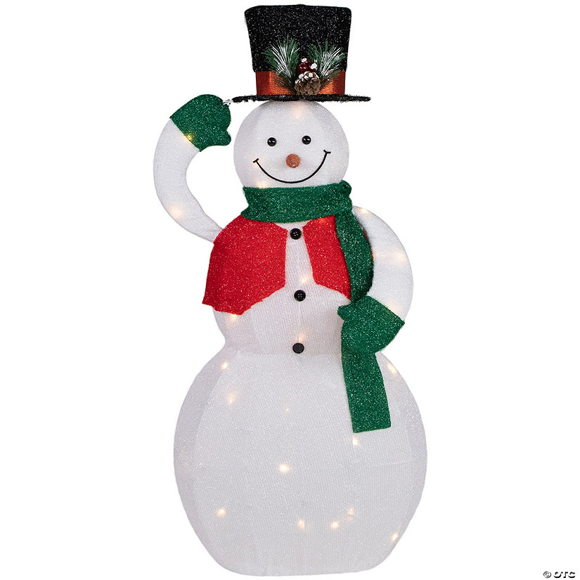 36" LED Lighted Animated Hat Tipping Snowman Christmas Figure Image