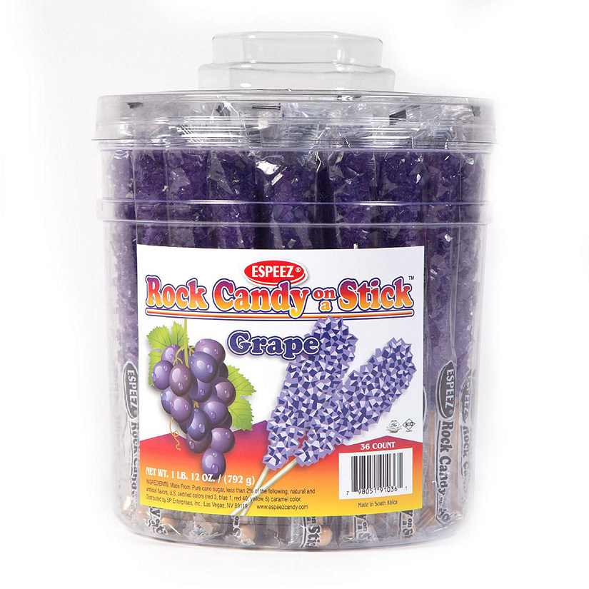 36 Pcs Purple Candy Grape Rock Candy on a Stick (36 Pack) Image