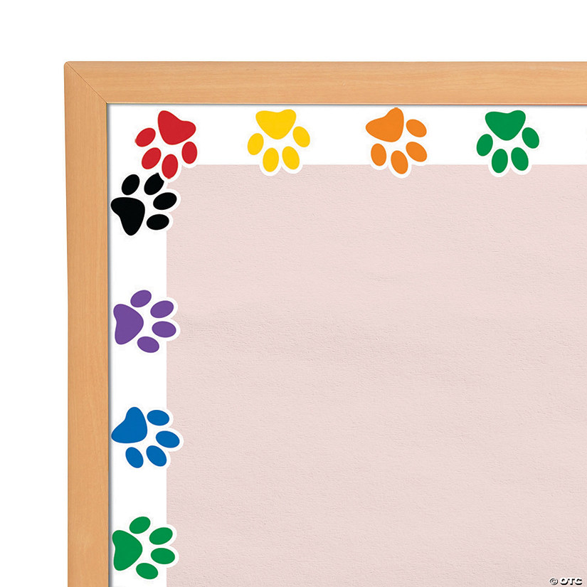 36" x 3 1/2" Paw Print Cardstock Bulletin Board Borders - 12 Pc. Image