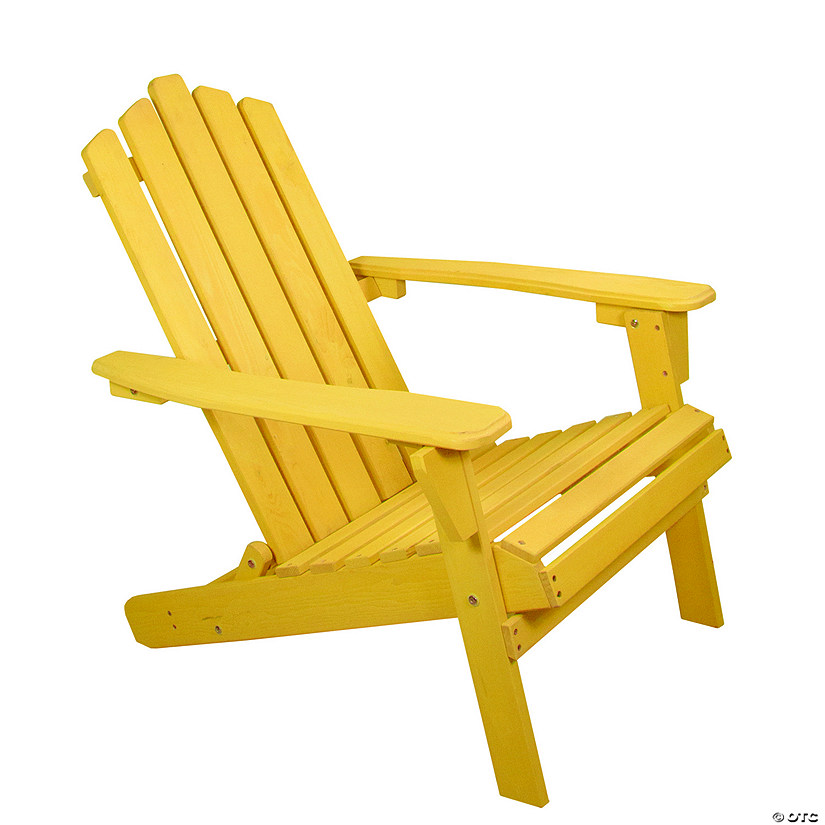 36" Yellow Classic Folding Wooden Adirondack Chair Image
