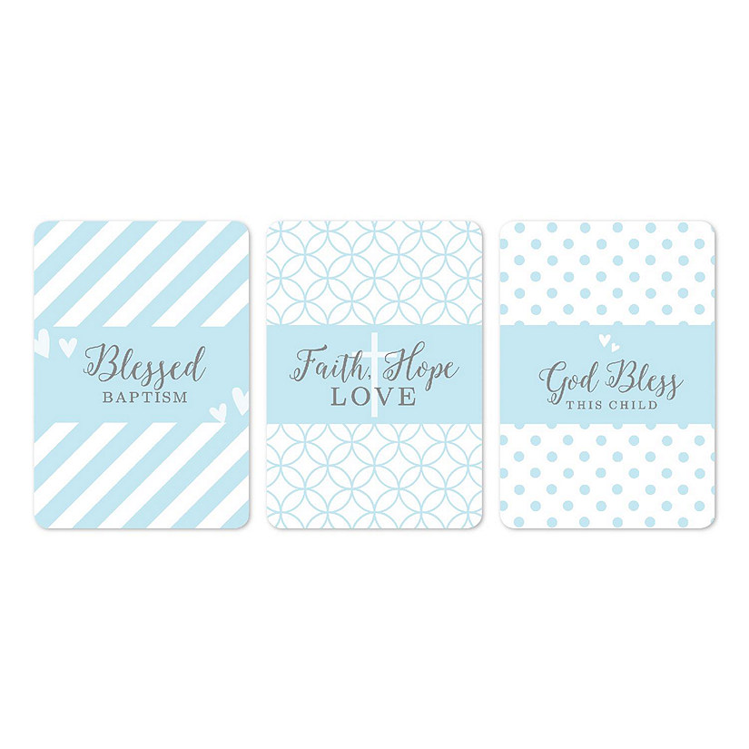 36Pcs Blue/Gray Boy Baptism Minis Labels Image