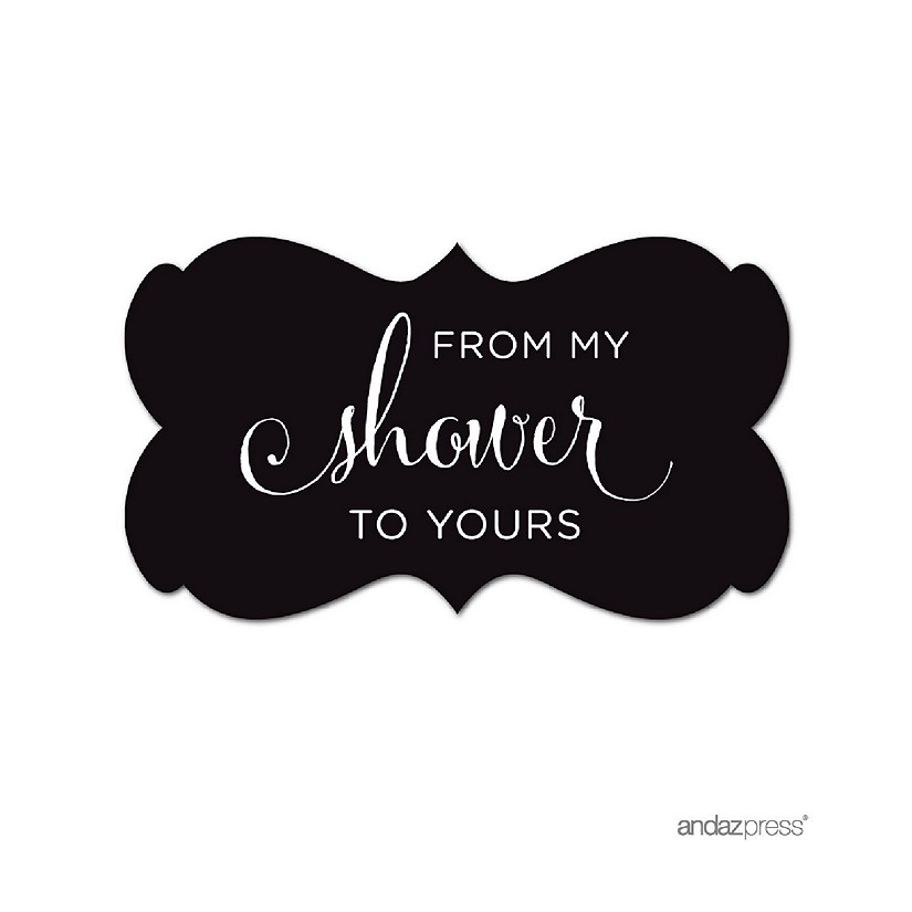 36PK From My Shower Black Frame Labels Image