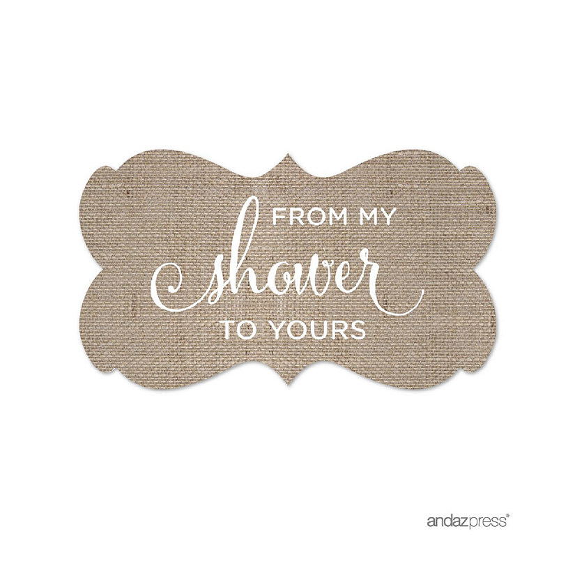 36PK From My Shower Burlap Frame Labels Image