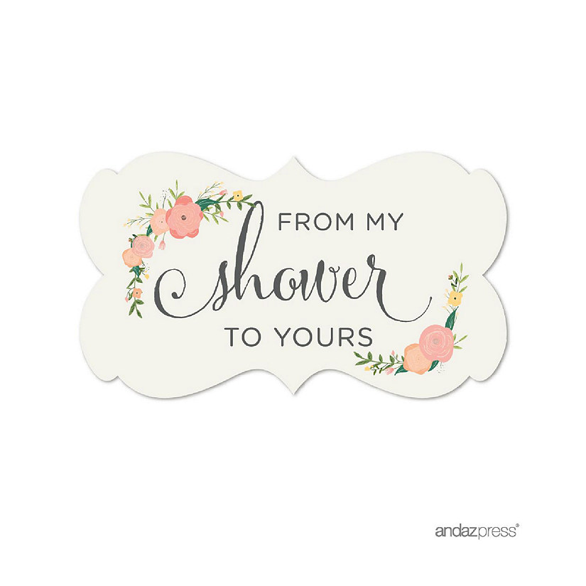 36PK From My Shower Floral Frame Labels Image