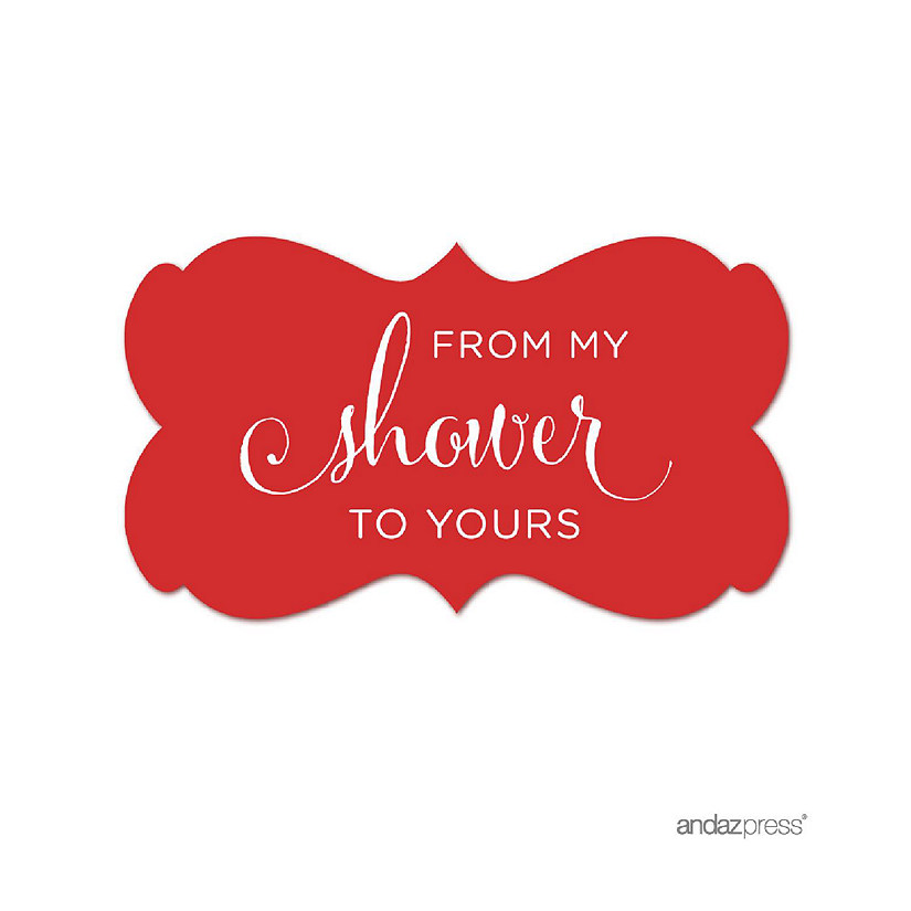 36PK From My Shower Red Frame Labels Image