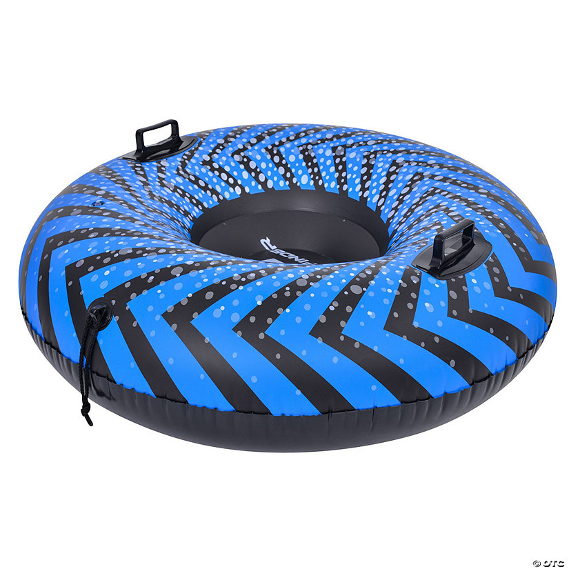 37" Blue and Black Inflatable Ride-On Pool Float or Snow Tube Image