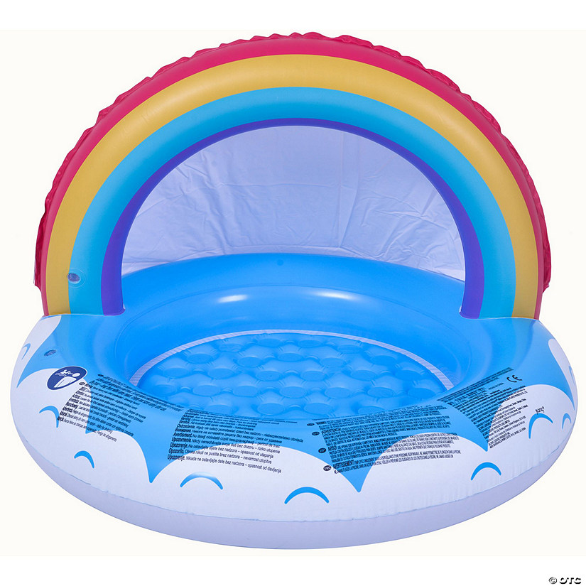 37" Inflatable Rainbow Canopy Baby Swimming Pool Image