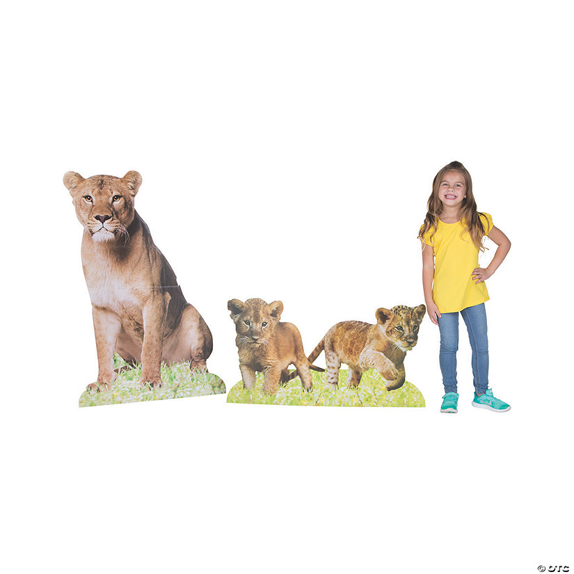 38 1/4" - 44" African Safari VBS Lion & Cubs Cardboard Cutout Stand-Ups - 2 Pc. Image