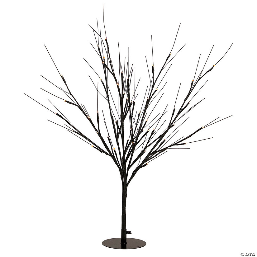 39" LED Lighted Black Halloween Twig Tree Warm White Lights