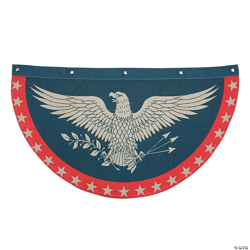 39" x 21" Patriotic Eagle Red, White & Blue Cotton Bunting Decor Image