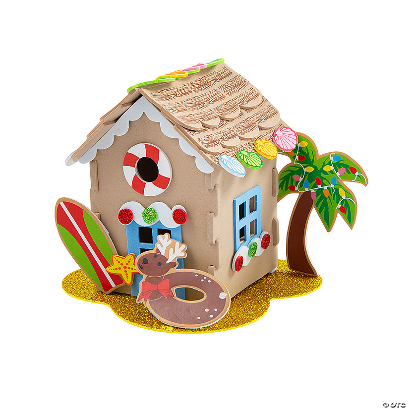 3D Beach Island Gingerbread House Craft Kit - Makes 12 Image