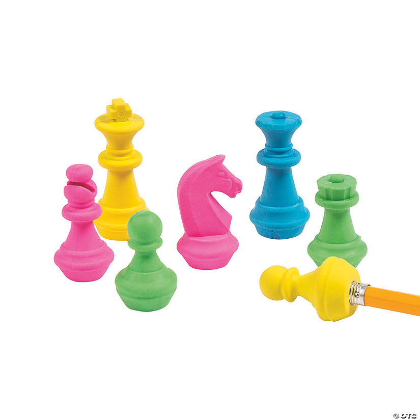 3D Chess Erasers - 24 Pc. Image