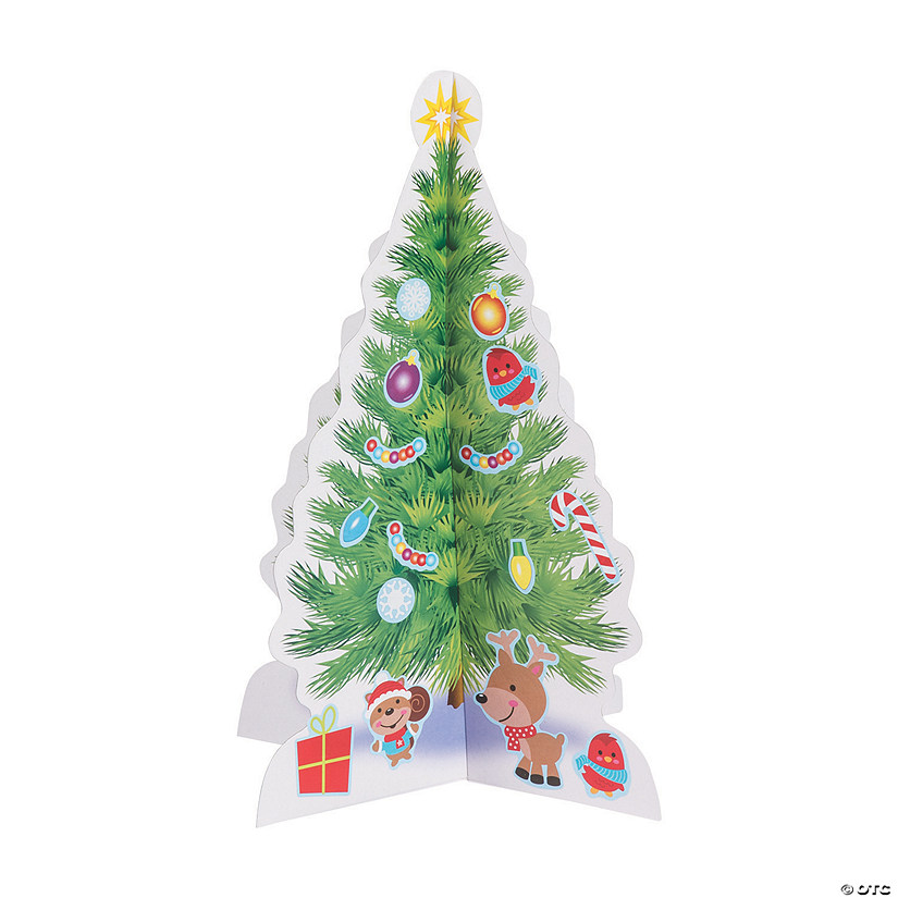 3D Christmas Tree Sticker Scenes - 12 Pc. Image