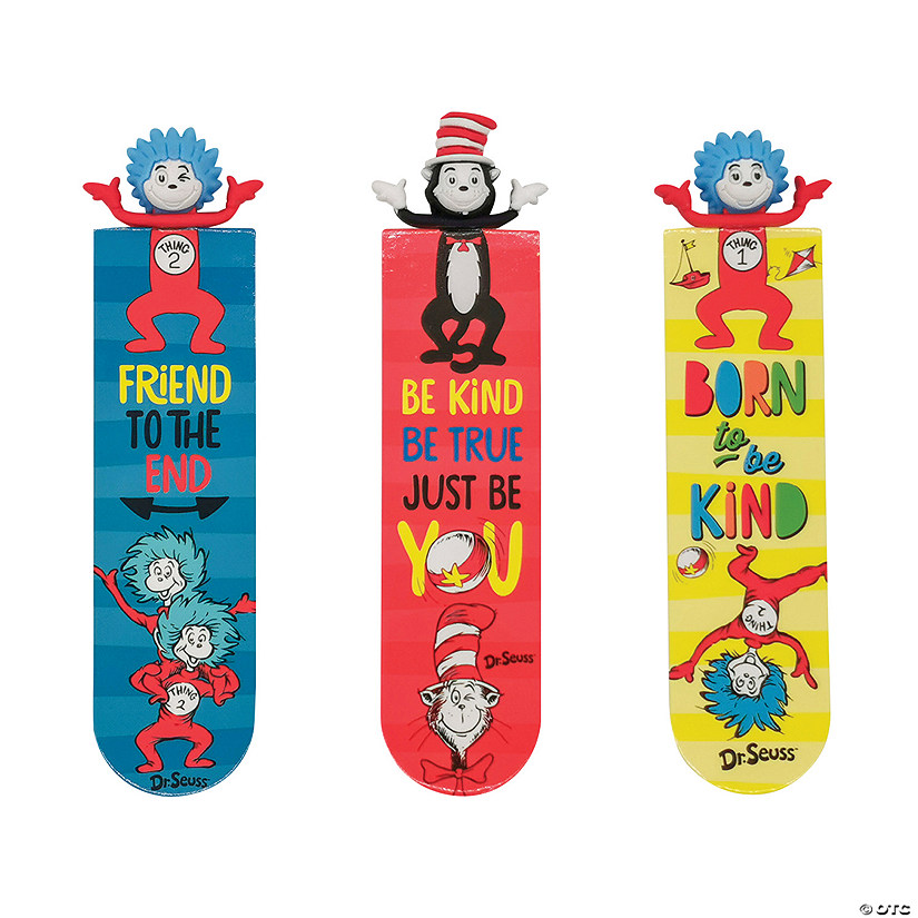 3D Dr. Seuss&#8482; The Cat in the Hat&#8482; Kindness Bookmarks - 24 Pc. Image