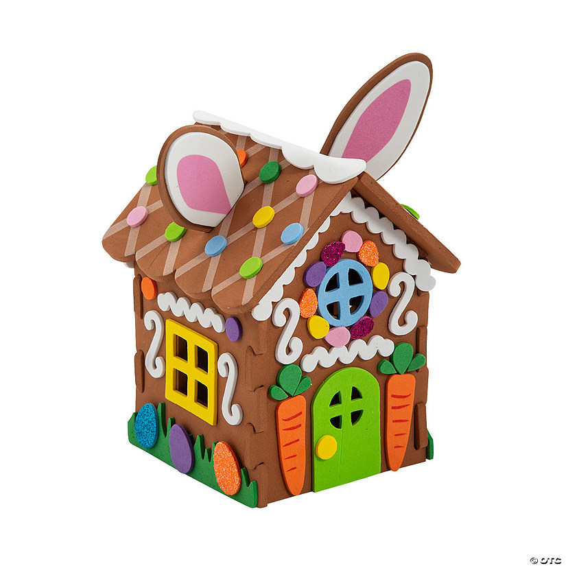 3D Easter Bunny House Foam Craft Kit - Makes 12 Image