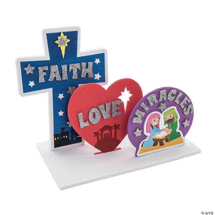 3D Faith Love Miracles Stand-Up Sign Craft Kit - Makes 12 - Less Than Perfect Image