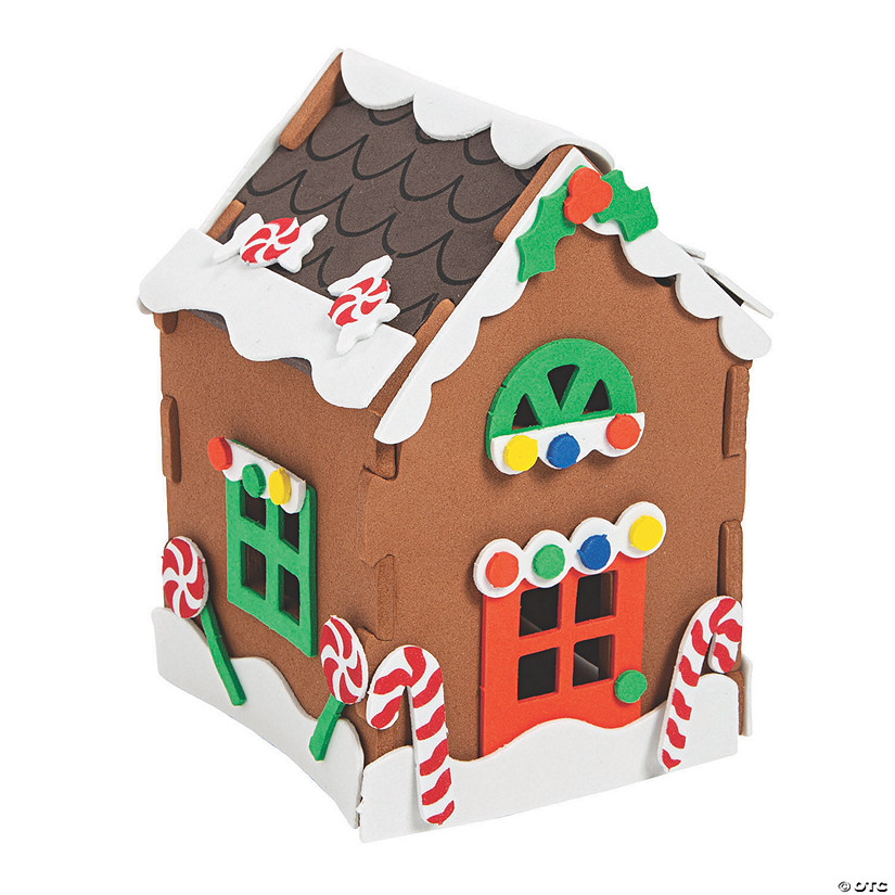 3D Gingerbread House Christmas Craft Kit - Makes 12 Image