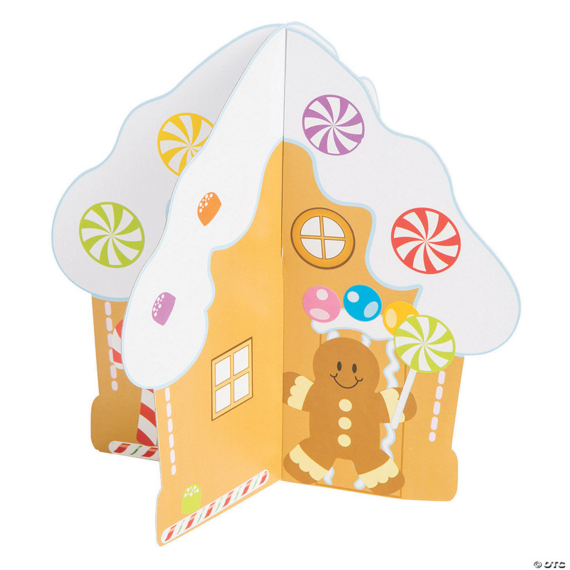 3D Gingerbread Houses with Stickers - 12 Pc. Image