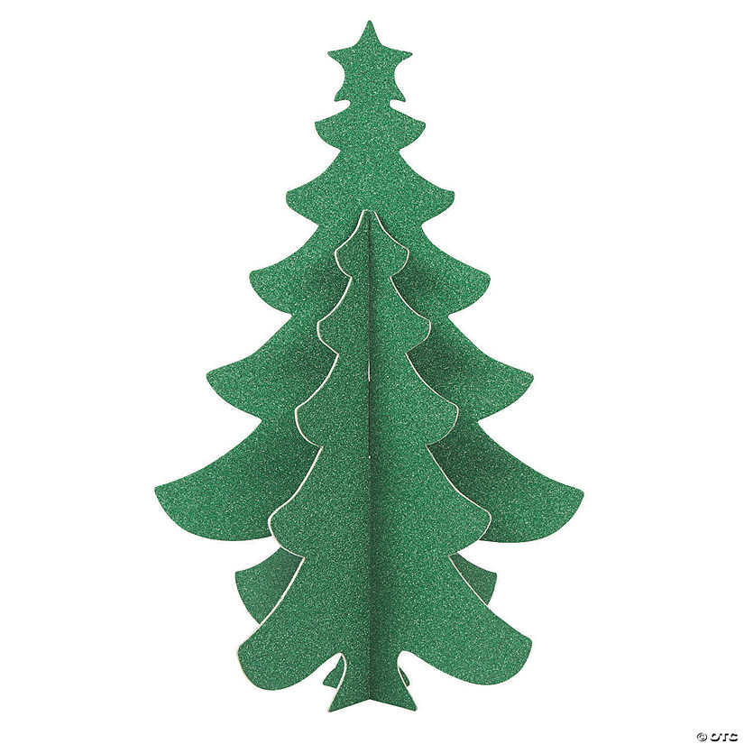 3D Green Glitter Tree Centerpieces - 3 Pc. Image