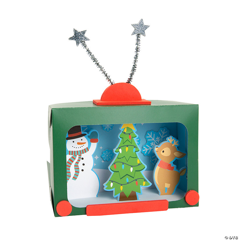 3D Groovy TV Christmas Scene Craft Kit - Makes 12 Image