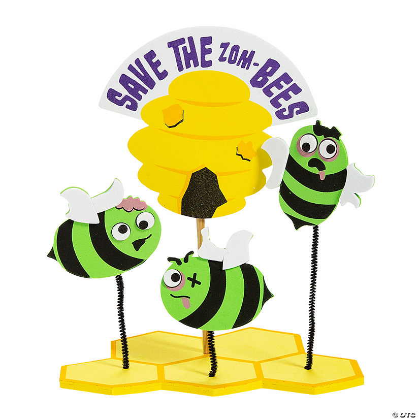 3D Halloween Save the Zom-Bees Tabletop Sign Craft Kit - Makes 12 Image
