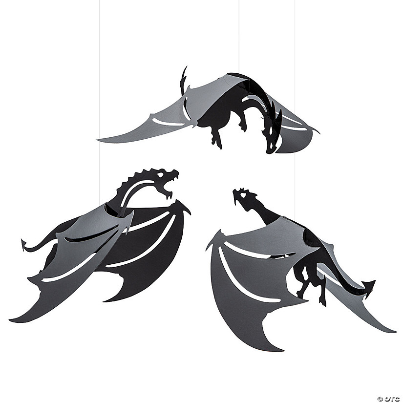 3D Hanging Dragon Decorations - 6 Pc. Less Than Perfect Image