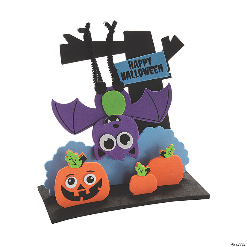 3D Happy Halloween Bat Scene Craft Kit - Makes 12 Image