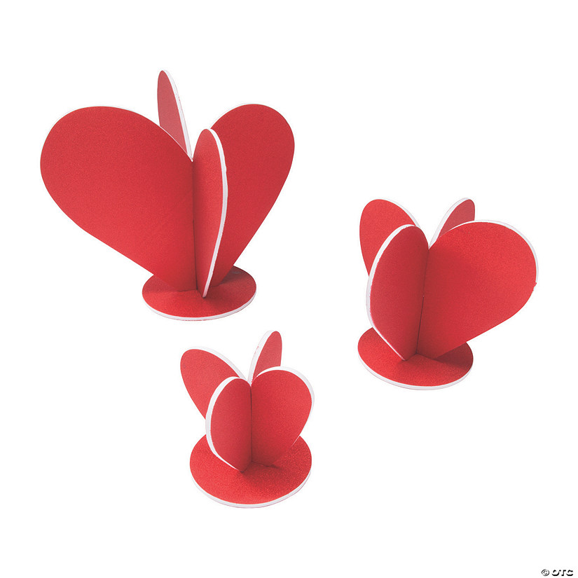 3D Heart Centerpieces - 3 Pc. Image