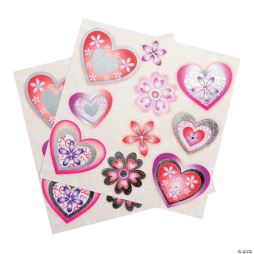 3D Heart Stickers - 24 Pc. Image